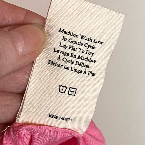 LOVESHACKFANCY Corelli Ruffle Tier Hot Pink Cherry Cottage Dress Size Medium - Picture 9 of 9